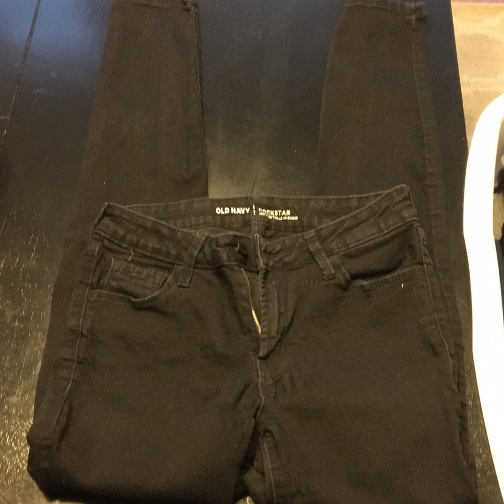 Black rockstar midrise jeans size 6